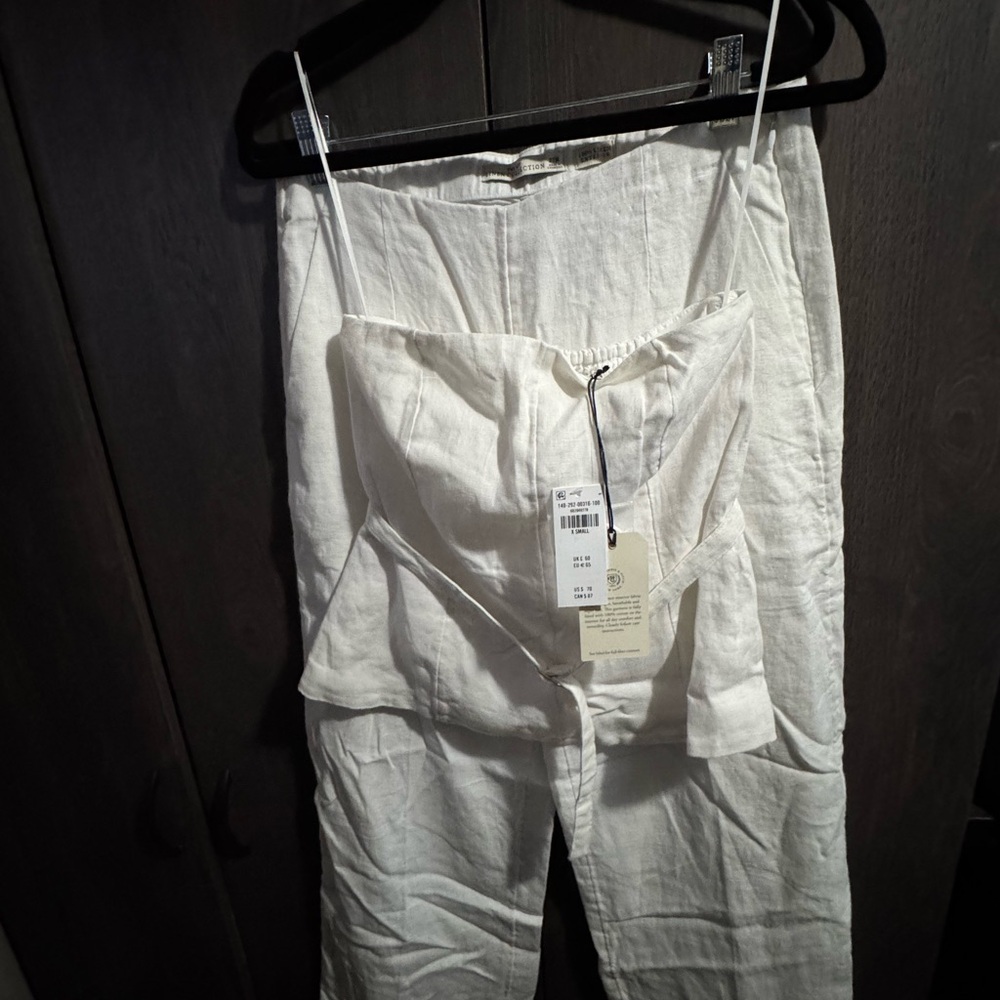 Abercrombie & Fitch White 2-piece linen pants set